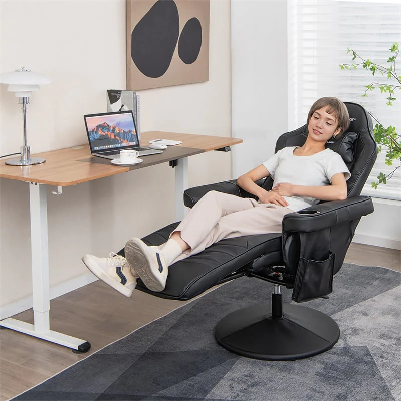 Eletriclife Height Adjustable Massage Gaming Recliner Chair with Retractable Footrest