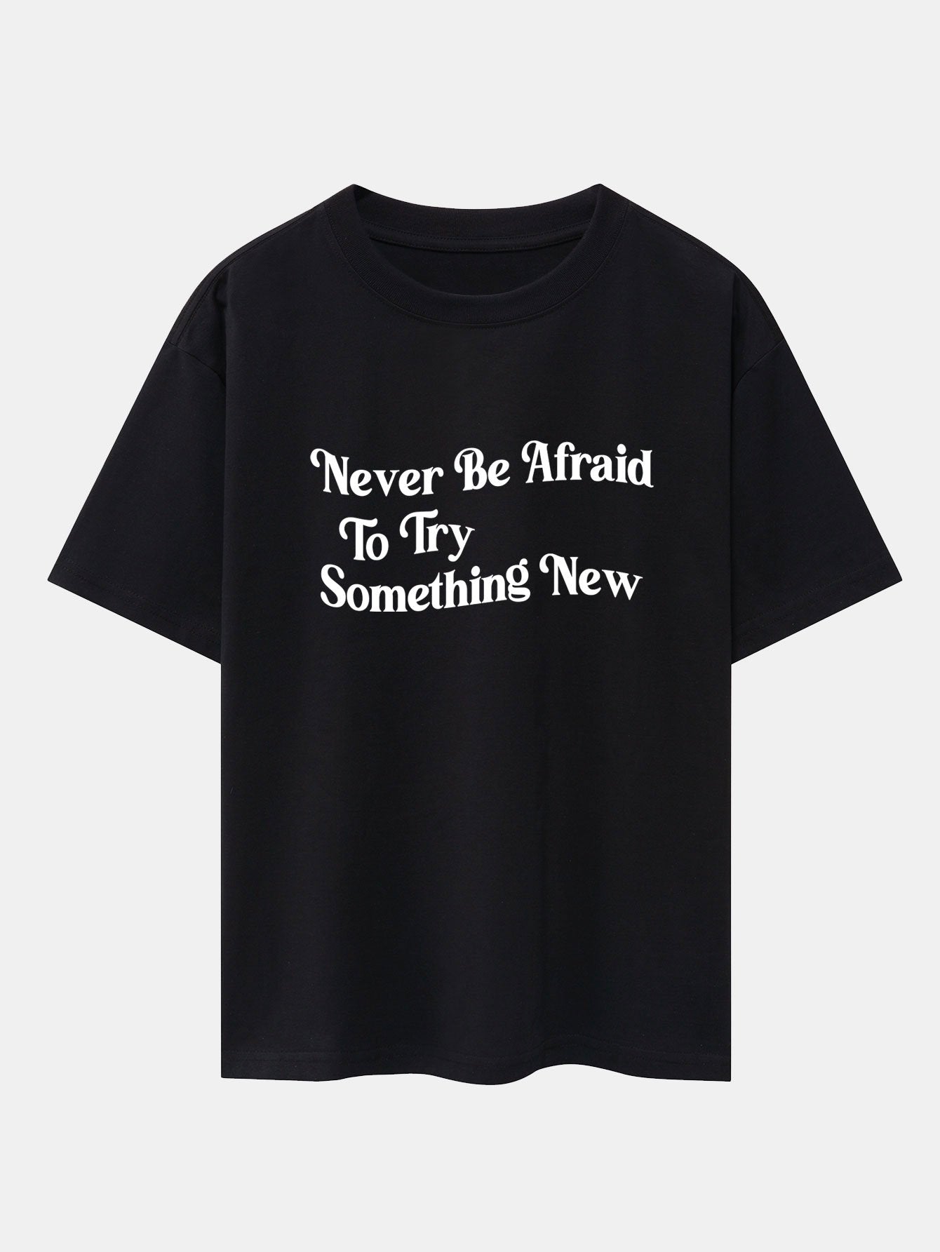 Slogan Print Drop Shoulder Oversize T-Shirt