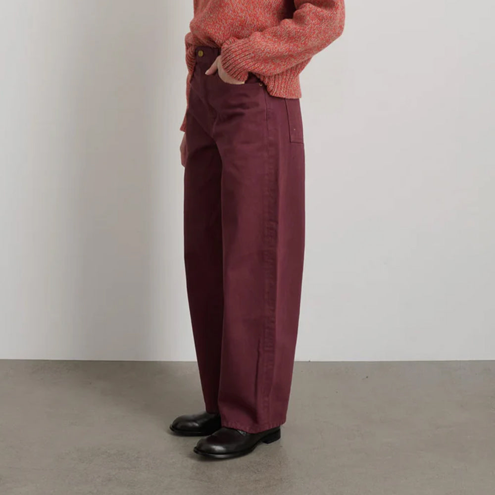 B Sides - Jeans Mid Relaxed Bow - Bordeaux
