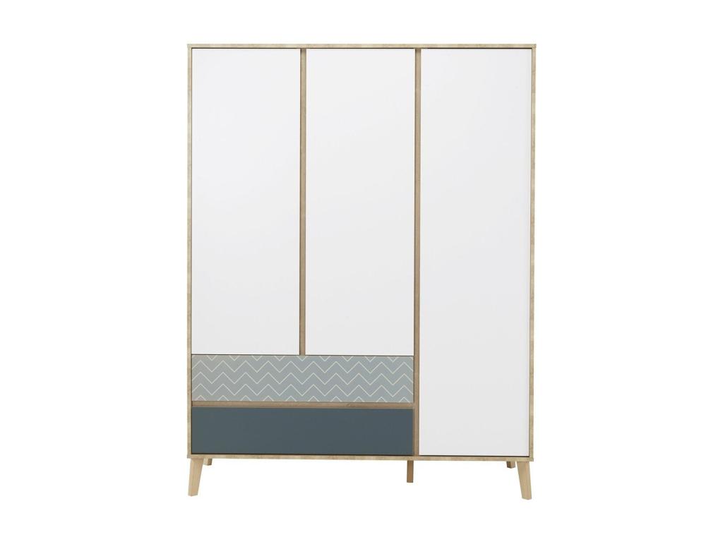 Armario con 3 puertas y 2 cajones Larvik - Fabricación francesa