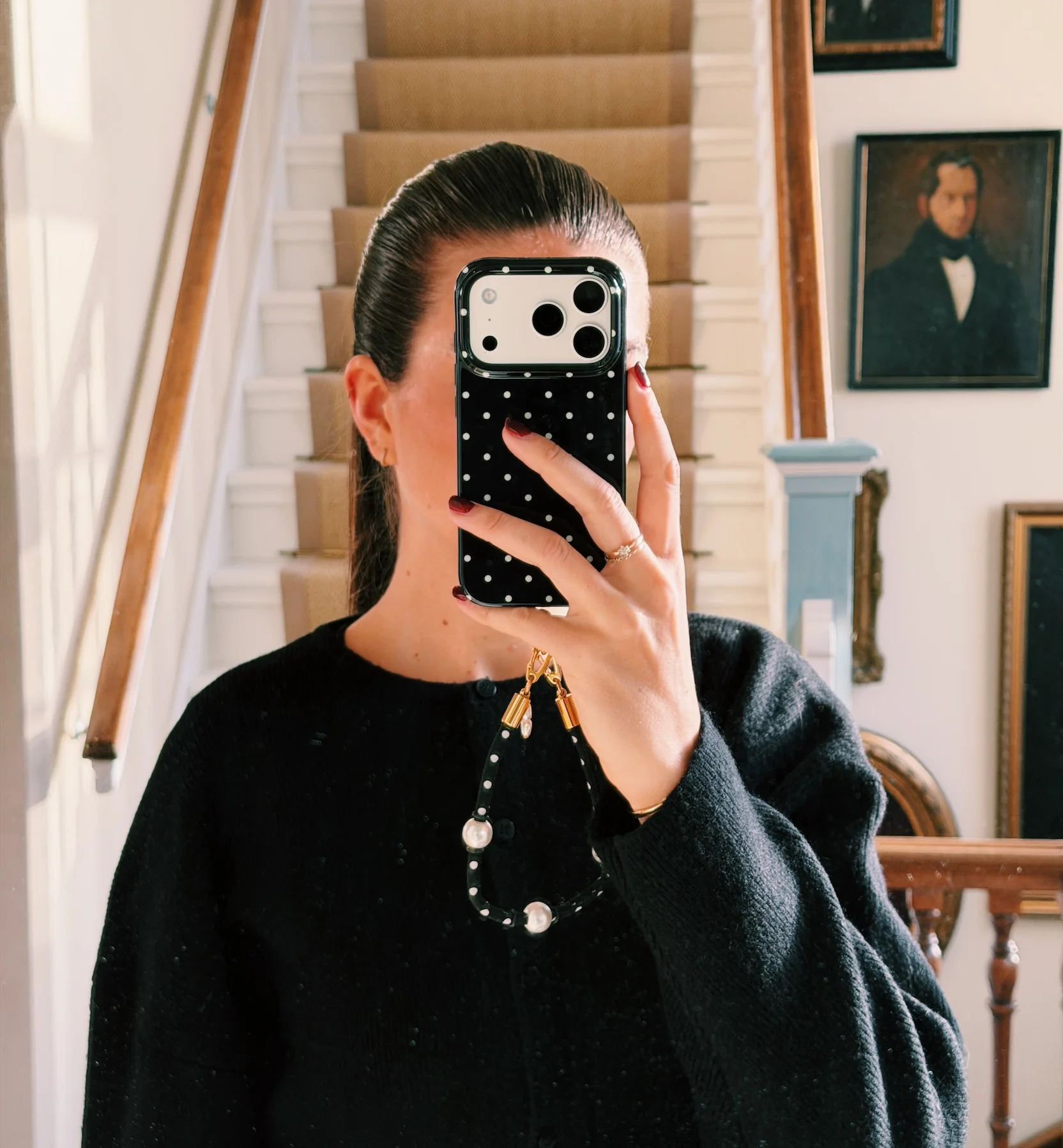 Ateljé Black Mini Polka Dot IPhone Case