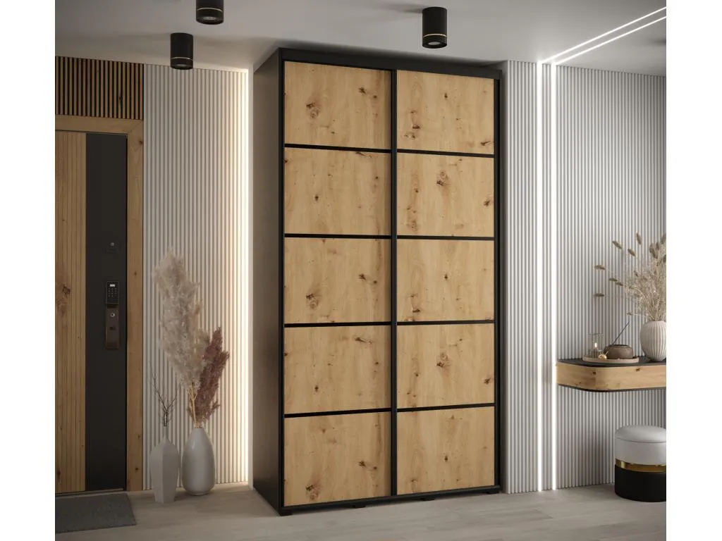ARMARIO Mueblestop 4 DE PUERTAS CORREDERAS 235.2/140/45 2 puertas (Negro/Artisan/Negro) 88805RIAM