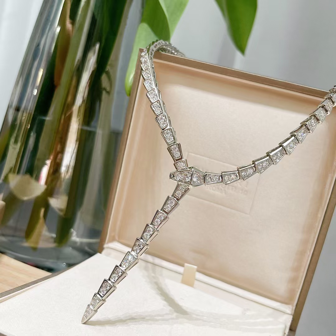Bvlgari Serpenti Viper Necklace - Full Diamond - Original Replica Club