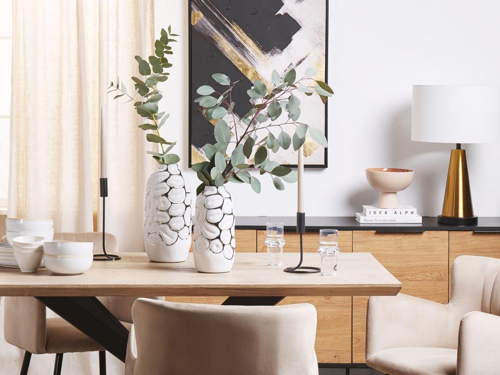 Jarrón decorativo CENABUM Cerámica Blanco