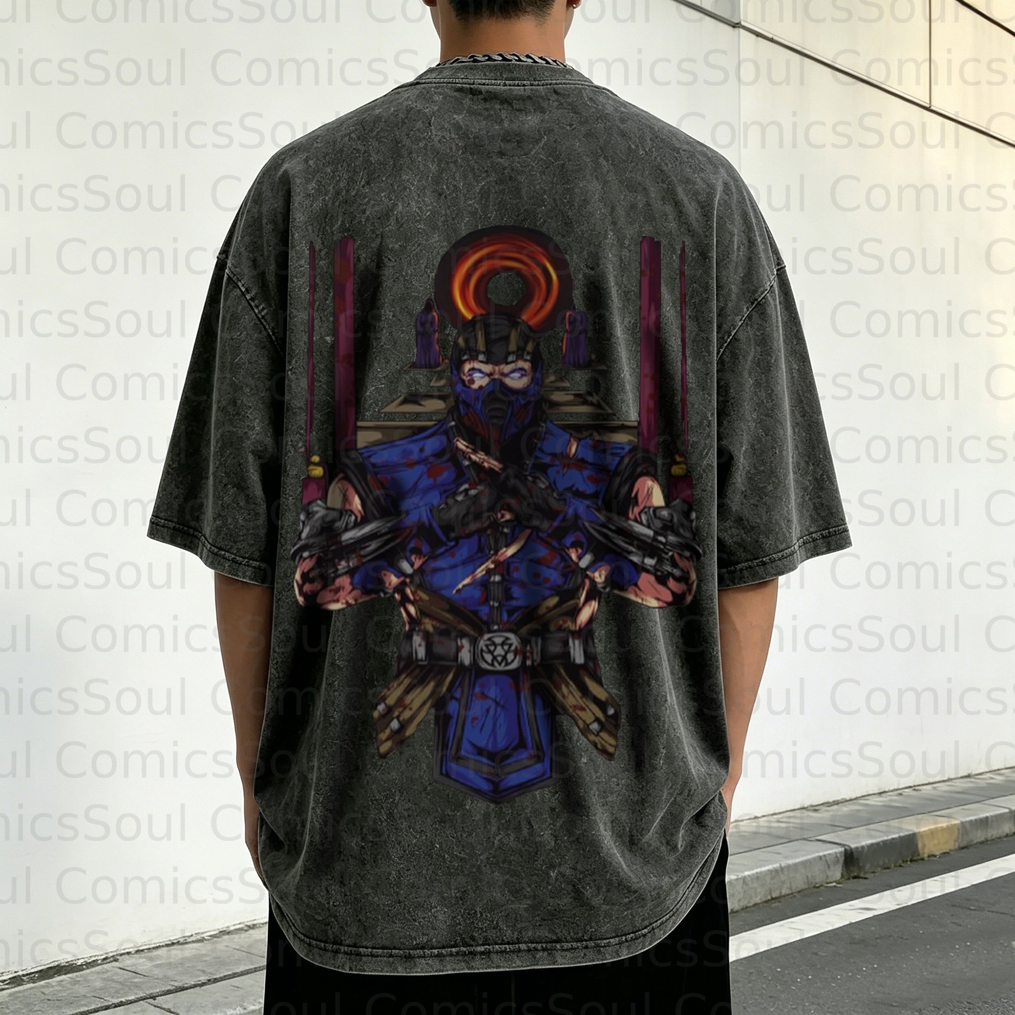 Unisex Anime Inspired Vintage Washed T-Shirt
