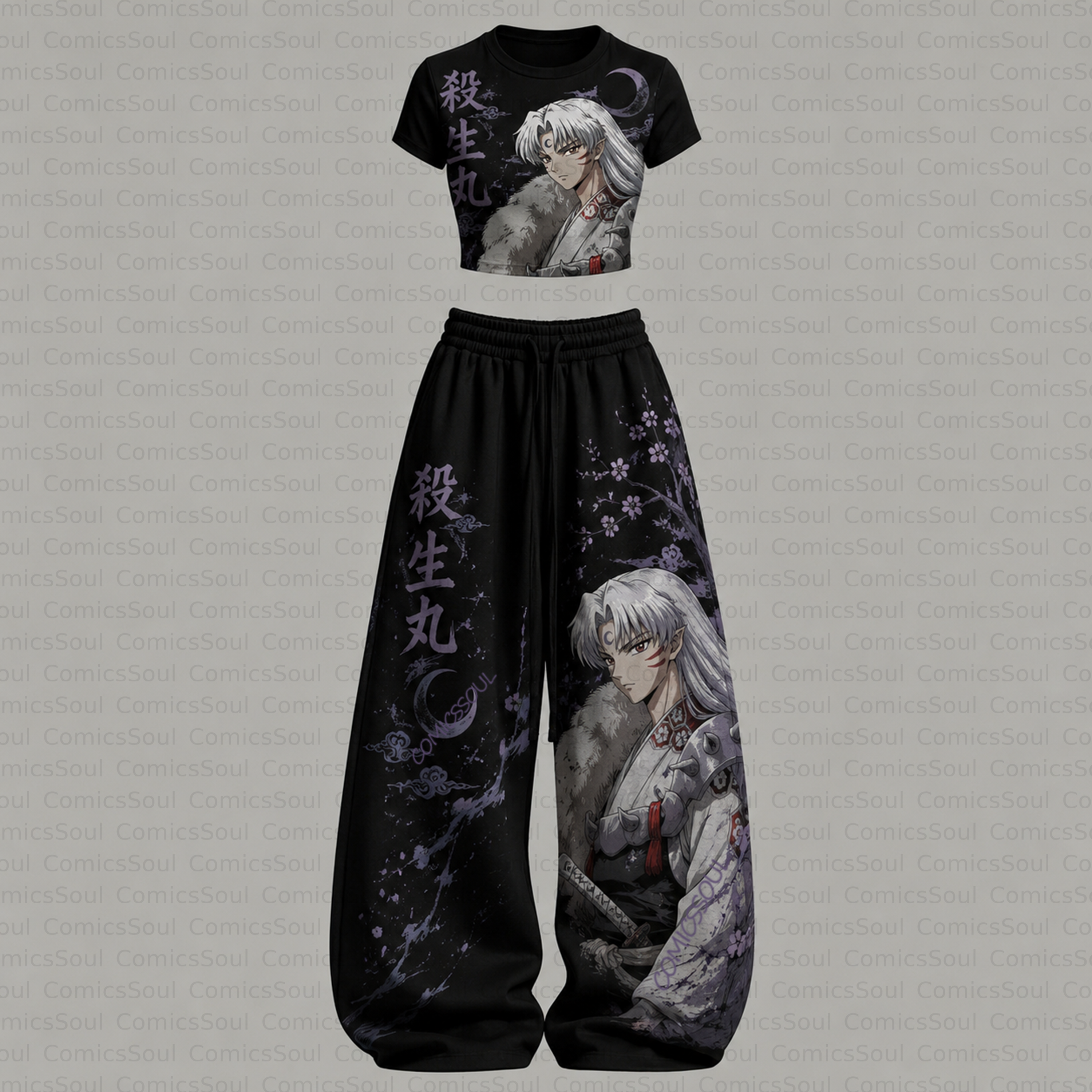 Inuyasha T-Shirt  & Elasticated Trousers Two-Piece Set