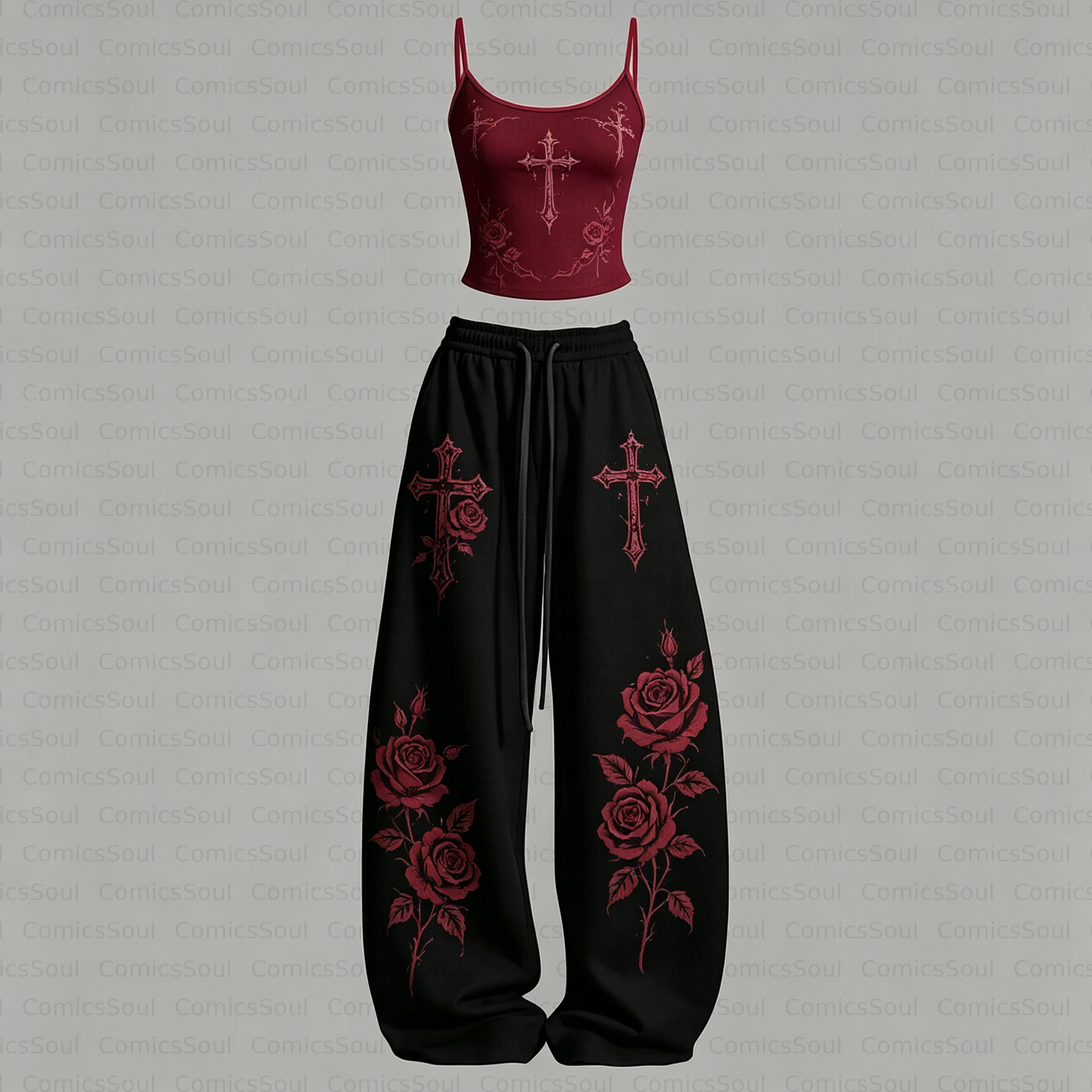 Woman Top & Elasticated Trousers Two-Piece Set