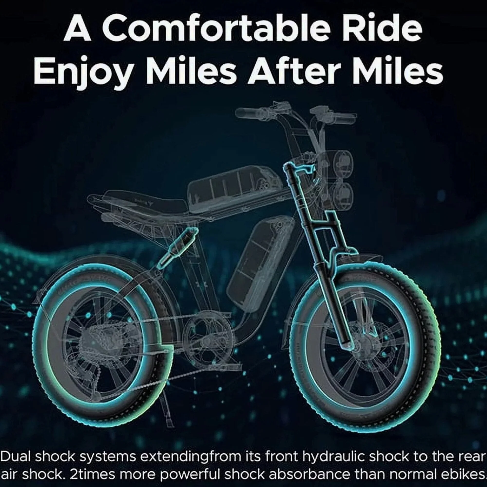 AKEZ Retro Electric Bike 1000W, 28 mph, 94 Miles, 20 inch x 4.0 inch Fat Tires - Image 6 AKEZ Retro Electric Bike 1000W, 28 mph, 94 Miles, 20 inch x 4.0 inch Fat Tires - Image 6