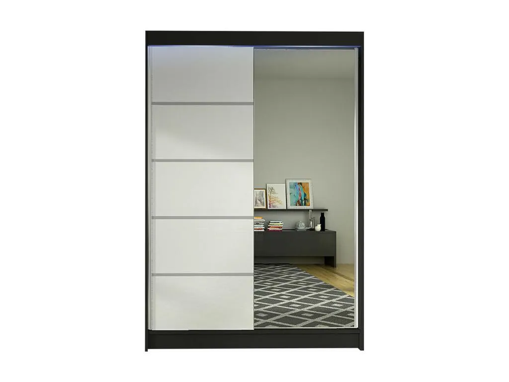 Armario Micasacool 149 Negro | Blanco 200x120x58cm Puertas de armario - Correderas