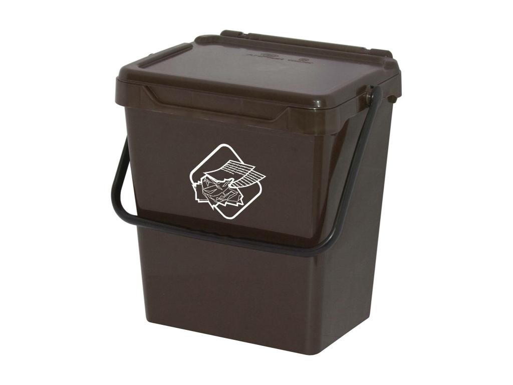 Dbertolacc Cubo de Basura, Papelera, Papelera de Reciclaje, Papelera, 100% Made in Italy, 40x31h39 cm, Marrón