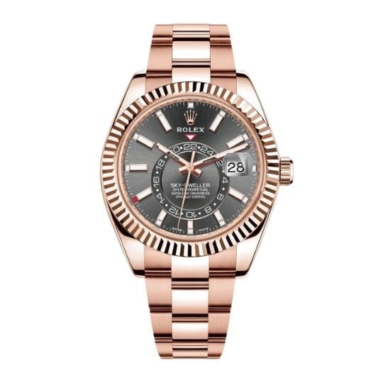 Rolex Sky-Dweller Rhodium Dial Rose Gold Replica 2024 – Jubilee Bracelet