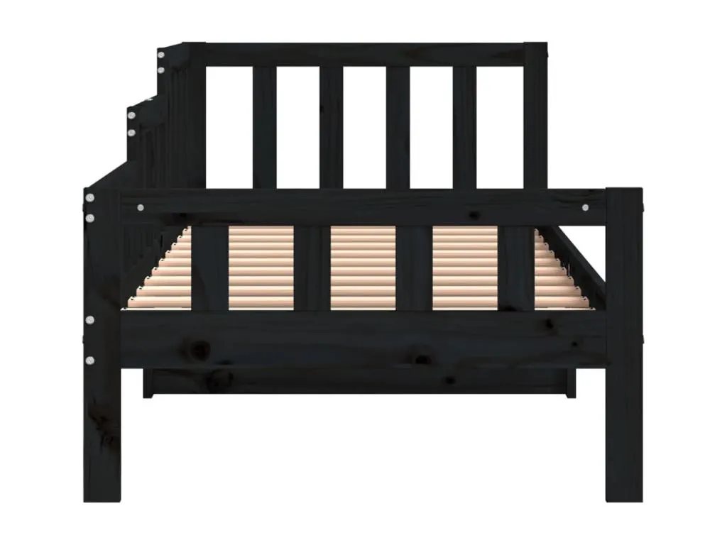 Decounico Sofá cama de Decounico maciza de Decounico negro 80x200 cm