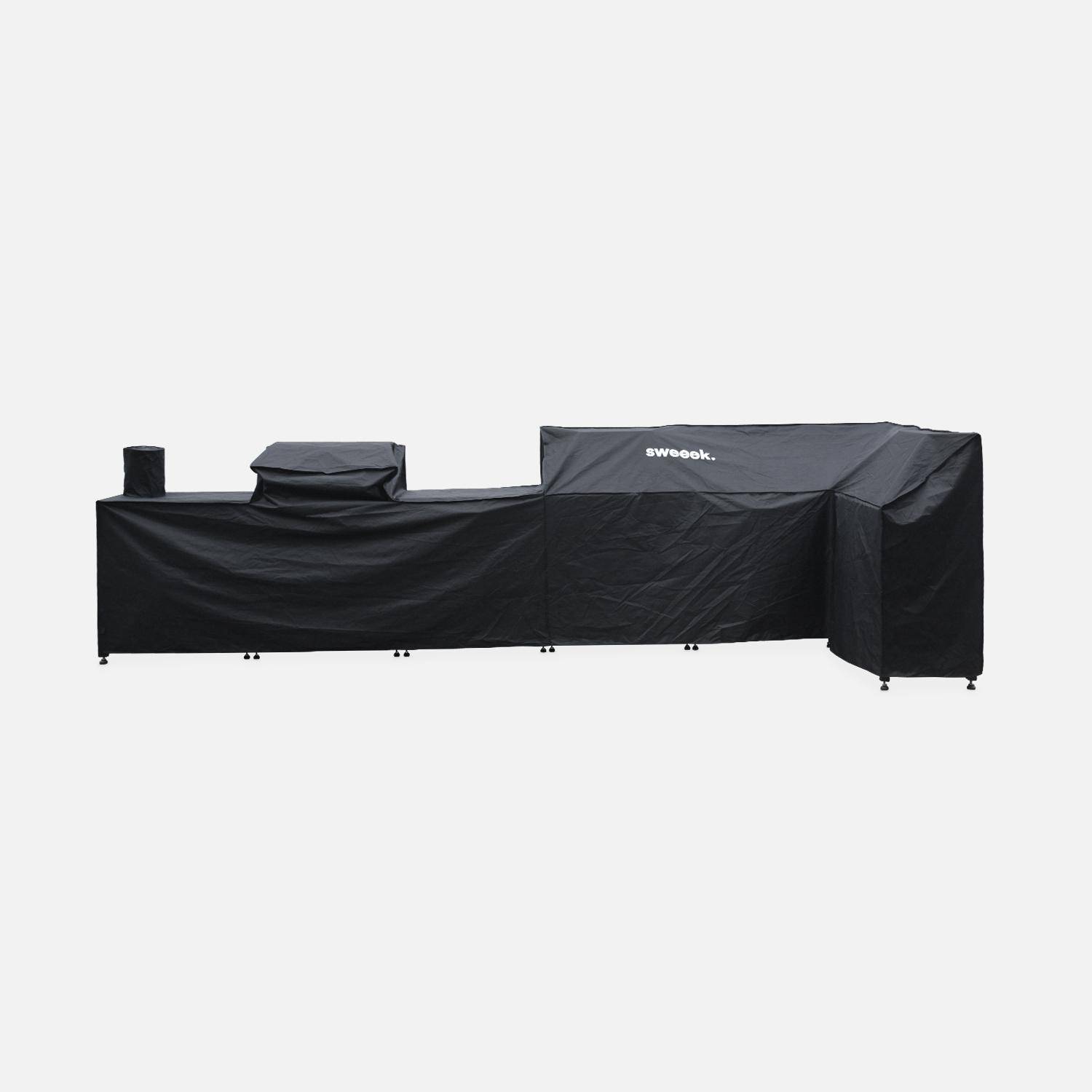 Grimaud con funda - Cocina exterior completa de acero inoxidable con barbacoa con funda