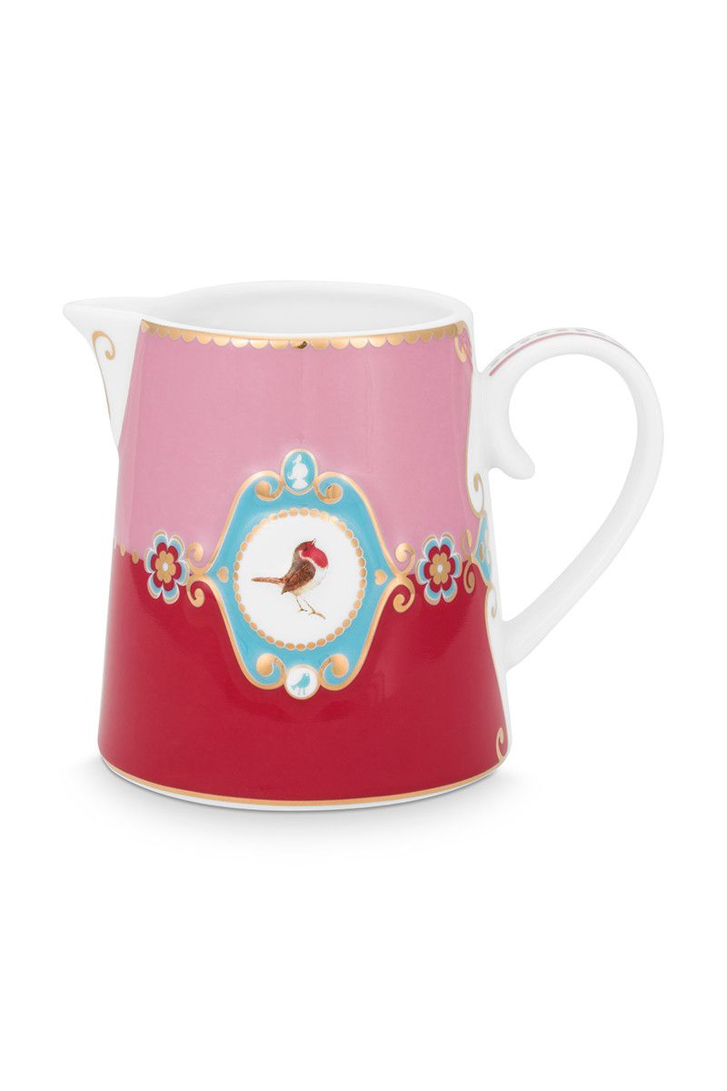 Jug Small Love Birds Medallion Red-Pink
