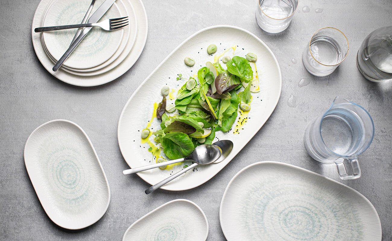 ID Fine Serveerschaal - Glacier - Porselein - 33 cm - set van 2