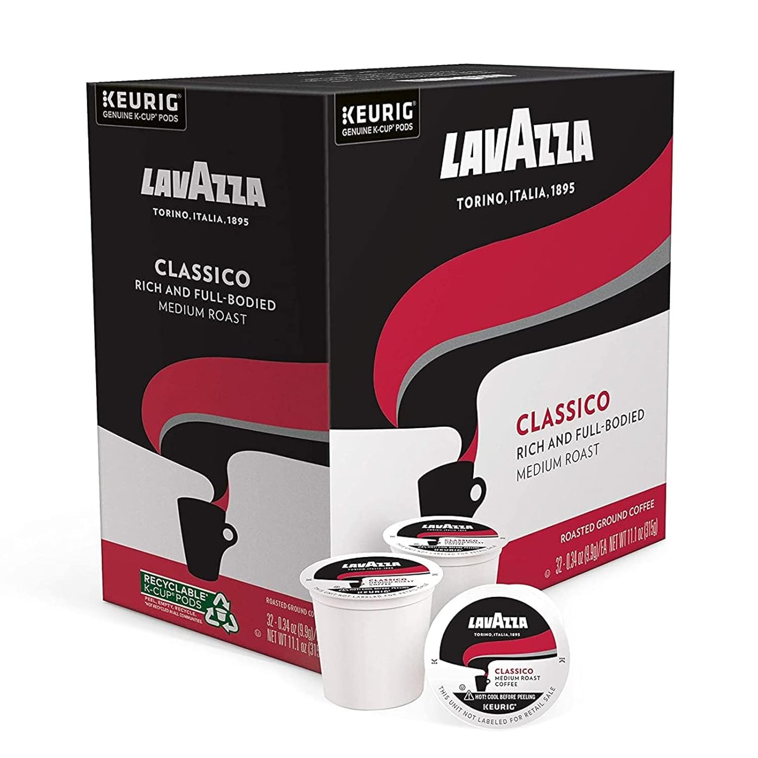 Lavazza Classico Keurig 2.0 K-Cup 96-pack Caps. Coffee Capsules. Espresso Pods. Improved Taste