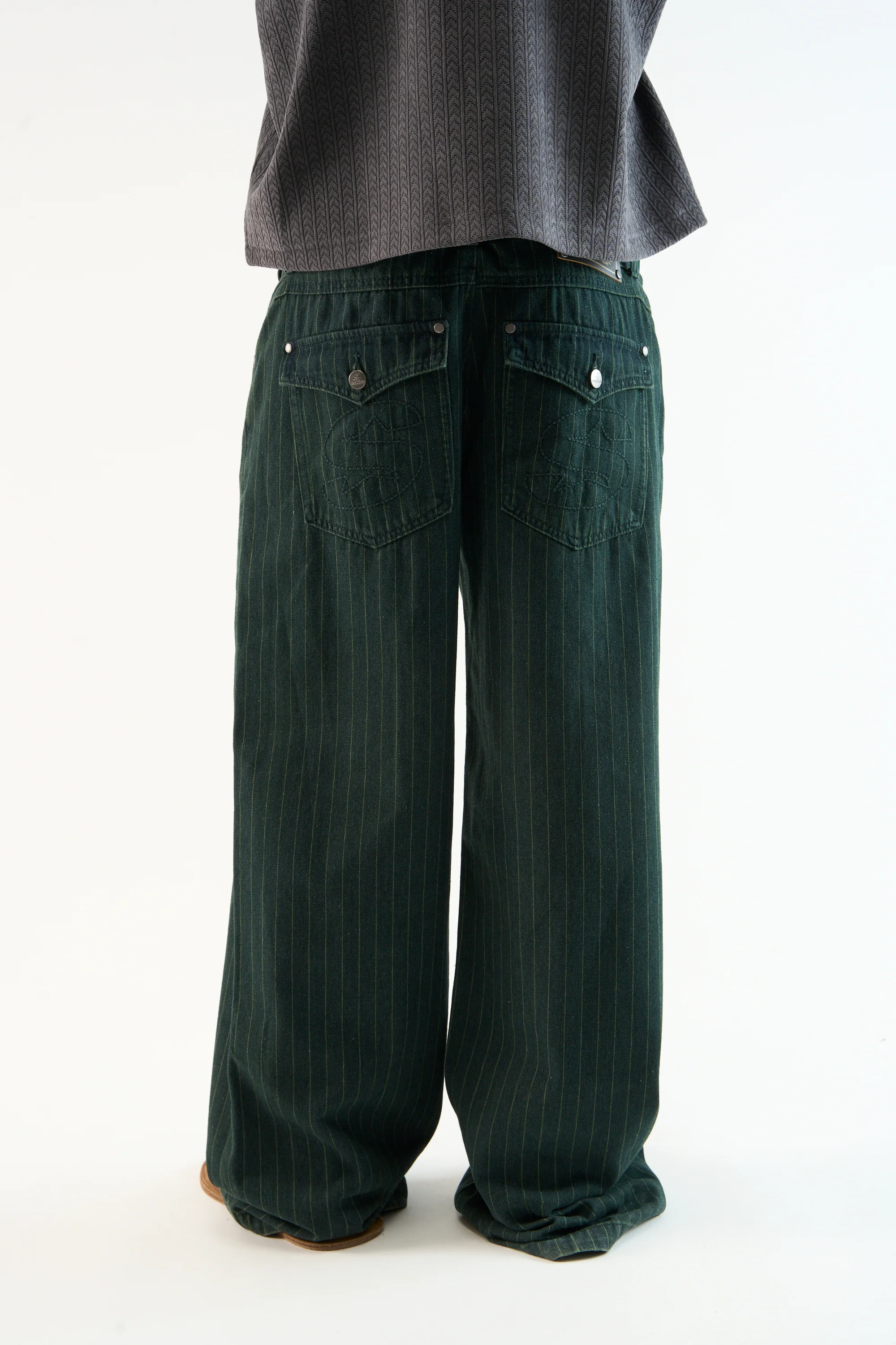 Pinstripe Carrie Green Pants