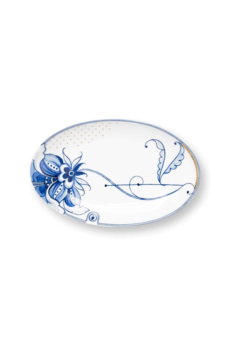 Plate Oval Pip & The Blue Bird White 16cm