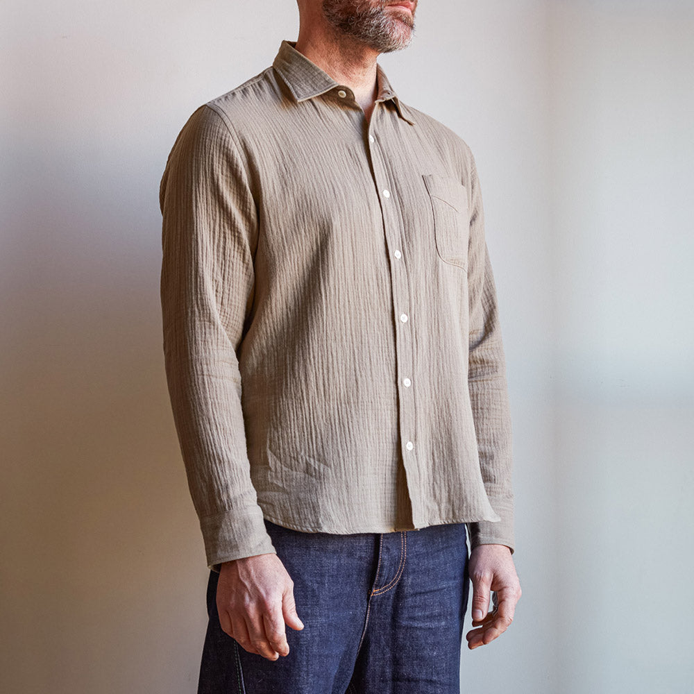 Merci - Chemise Gaspard en gaze de coton - Kaki