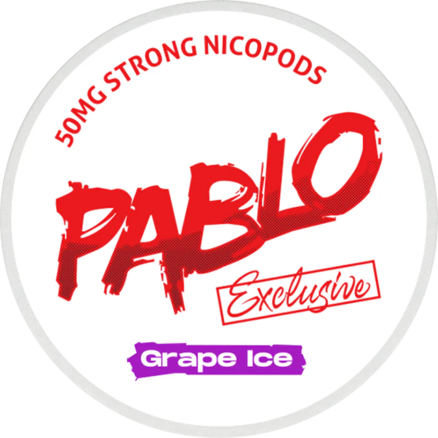 Pablo Grape Ice 30mg nicotine pouches — Slim can, 20 super strong grape-menthol moist pouches