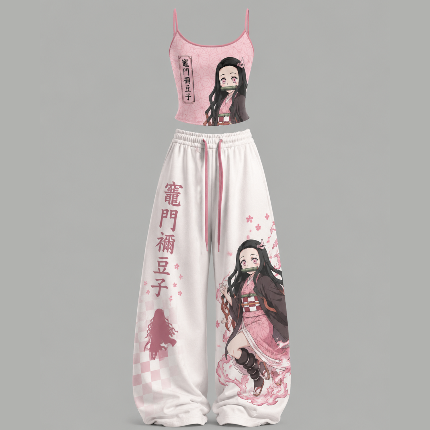 Demon Slayer Top & Elasticated Trousers Two-Piece Set