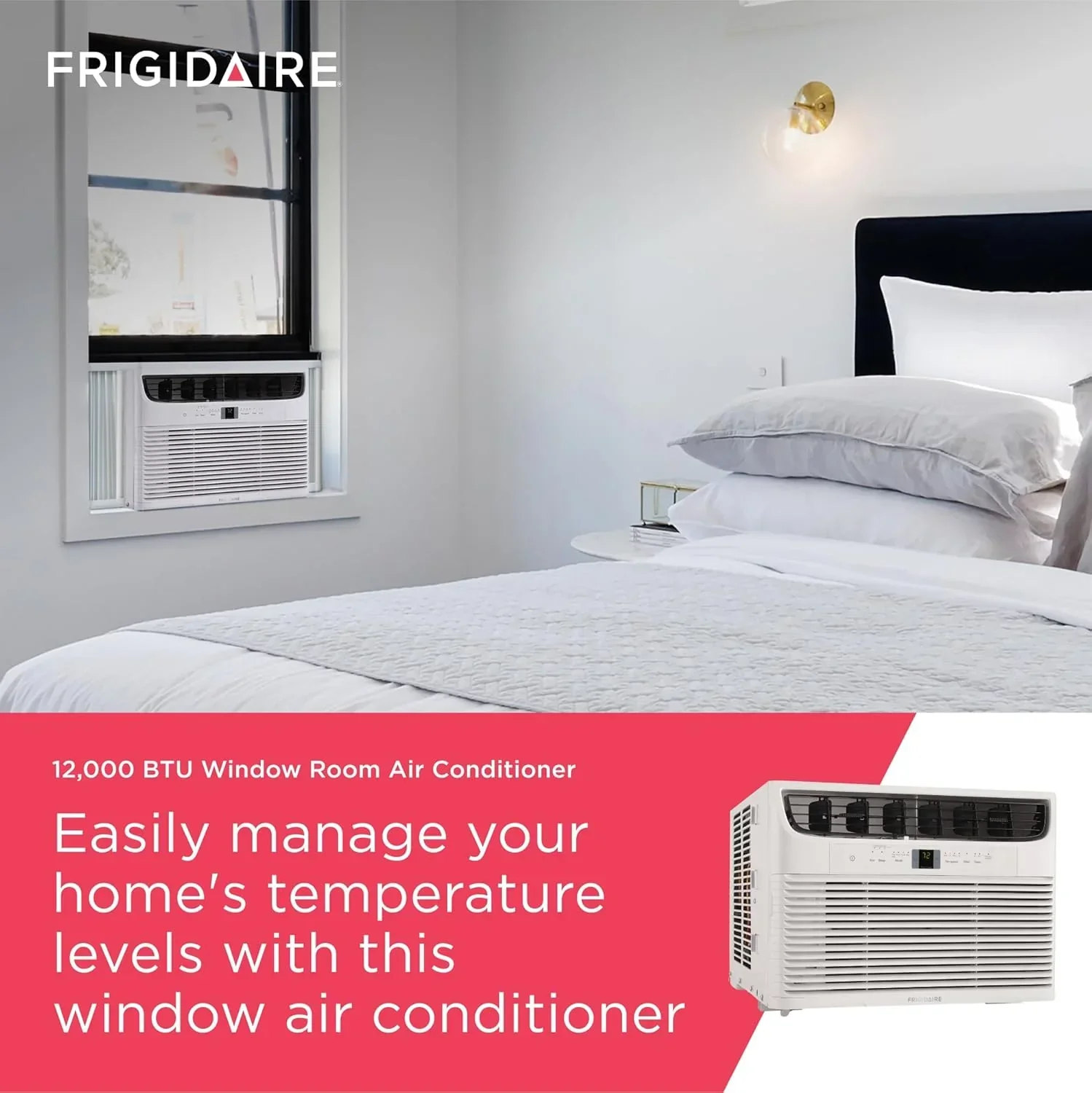 Frigidaire 5,000 BTU Window Air Conditioner Remote Control Cools Up to 150 Sq. Ft. Quiet Operation
