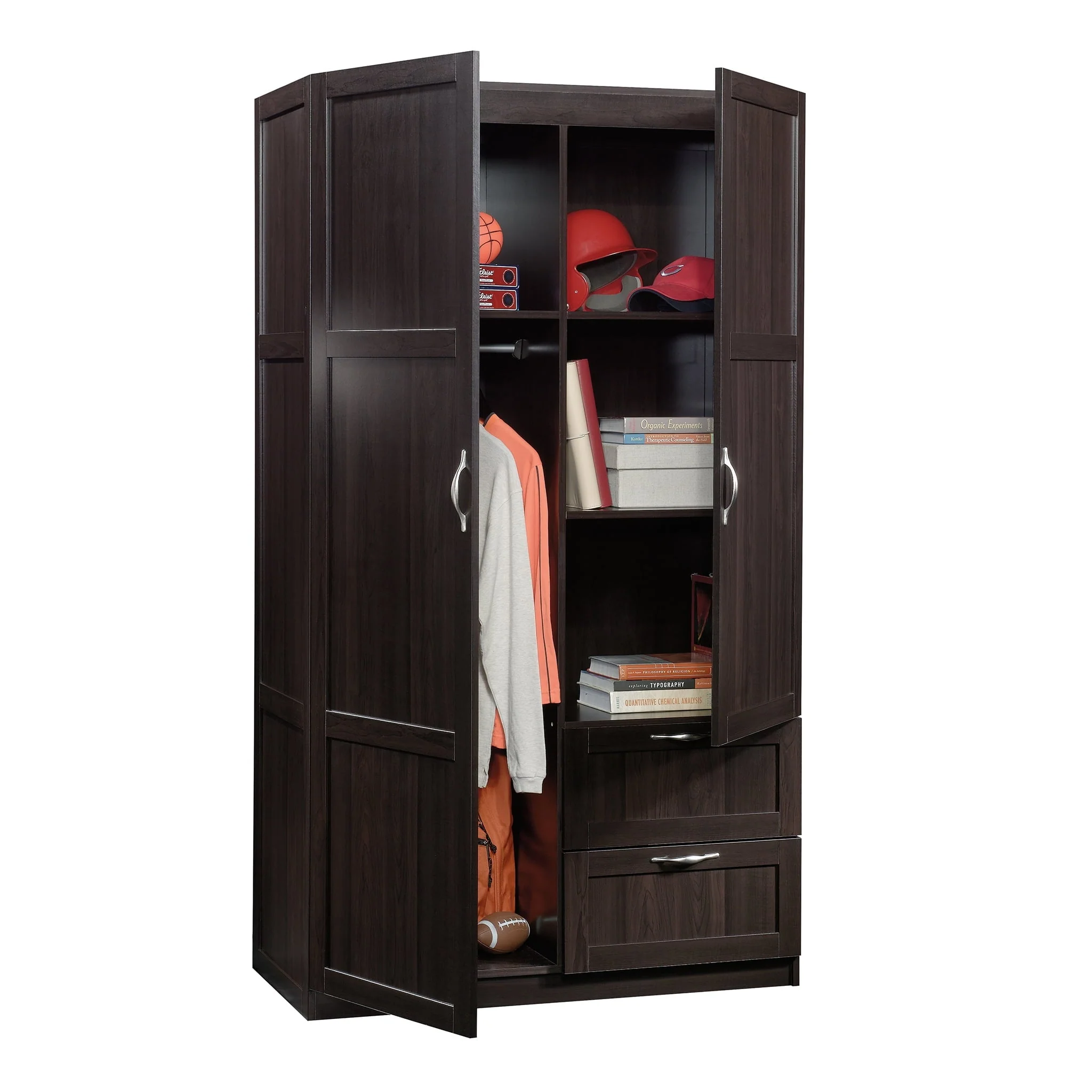 Sauder Wardrobe/Storage Cabinet, Cinnamon Cherry Finish - Image 5