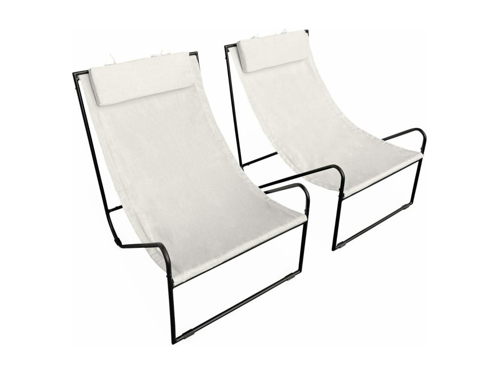 Sillón reclinable con estructura de metal - set de 2 crudo