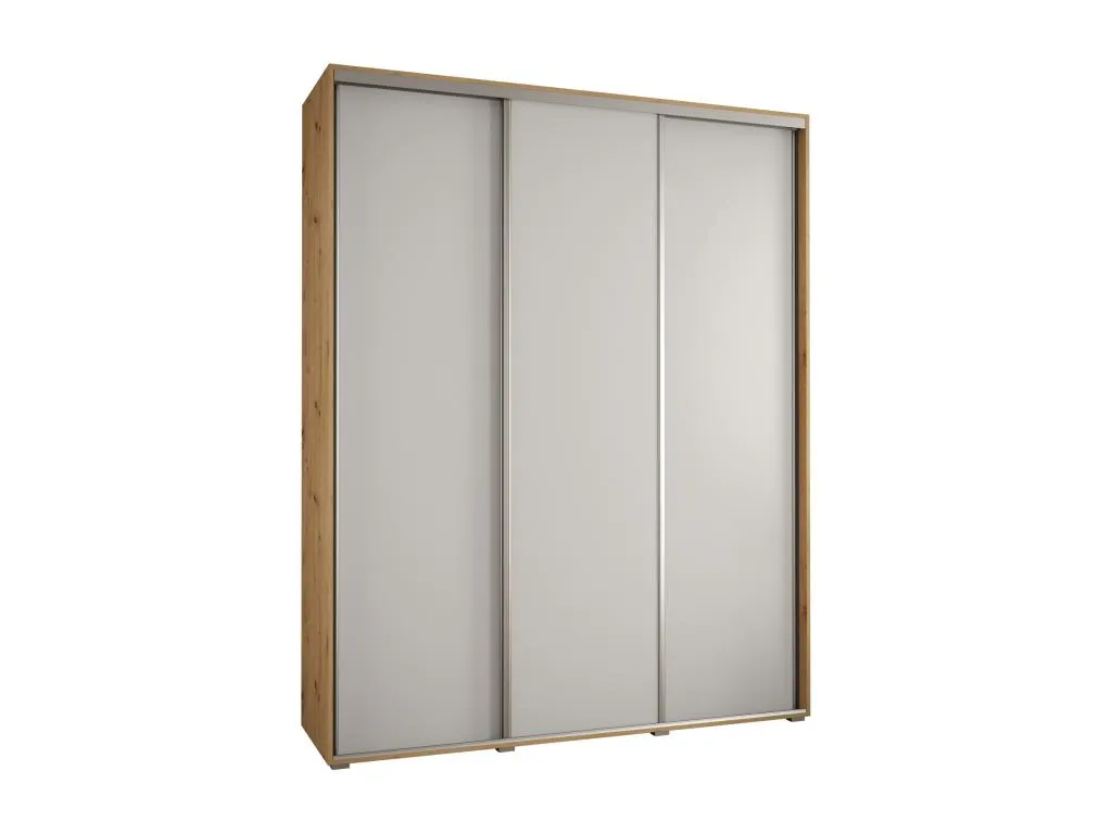 ARMARIO Hogarve 1 DE PUERTAS CORREDERAS 235.2/190/45 3 puertas (Artisan/Blanco/Plata) 73449bmvl