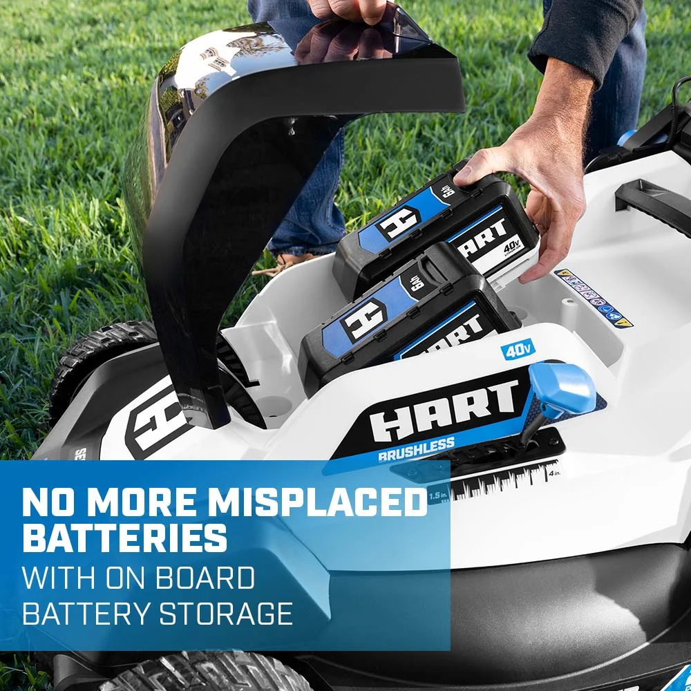 HART 40-Volt Cordless 20-inch Brushless Self Propelled Mower Kit, (1) 6.0 Ah Lithium-Ion Battery - Image 12