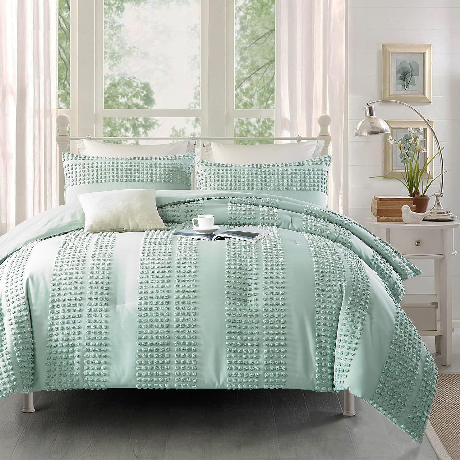 Factory Stock Boho Textured Tufted Comforter 3PCS Set Duvet Bed in a Bag Set Design Soft Breathable Fluffy Bedding Set