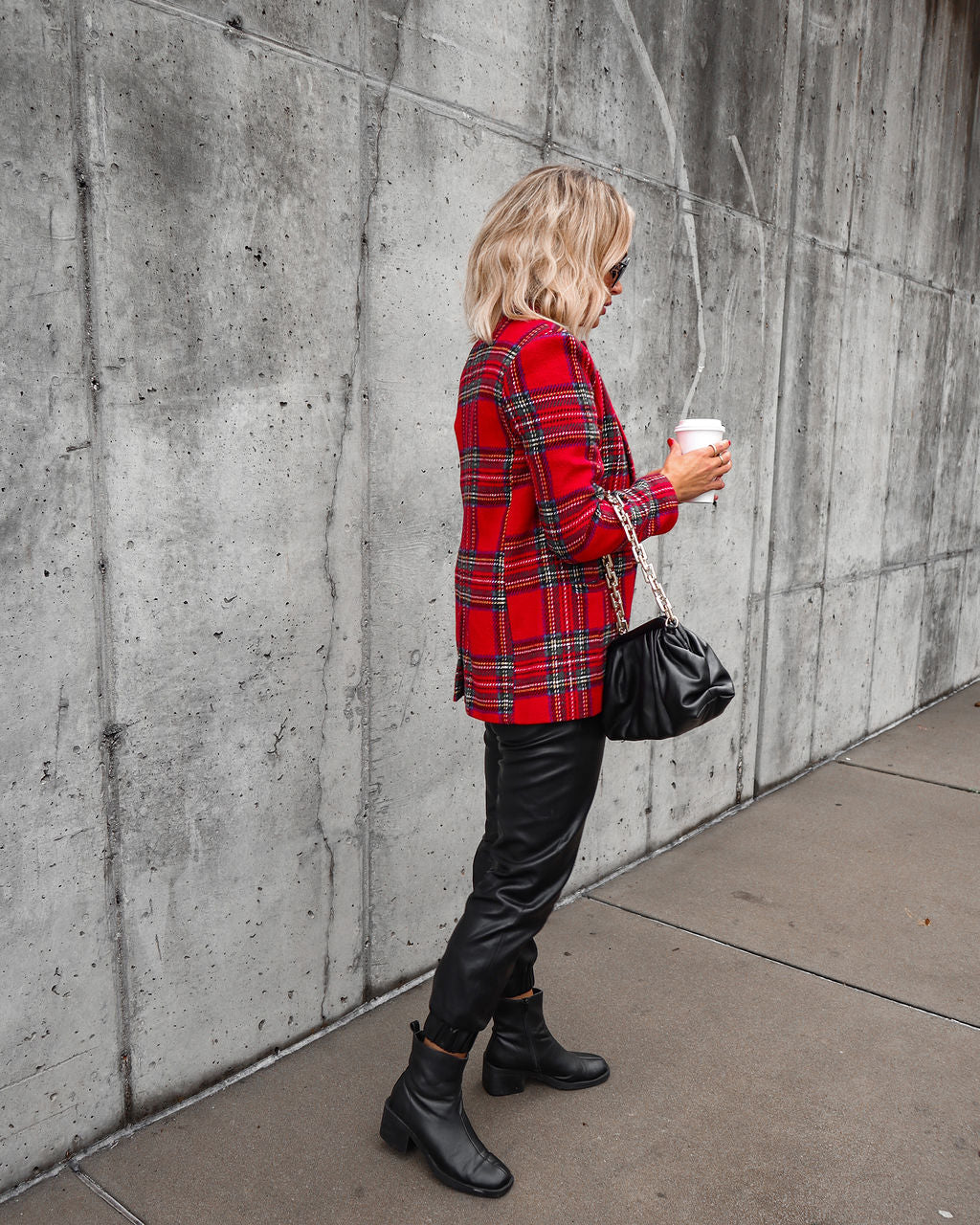 Eve Pocketed Plaid Blazer - Se7enfashion