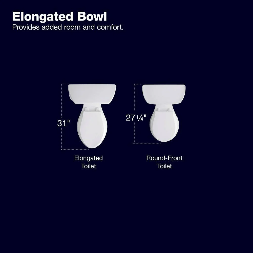 KOHLER Highline Arc Extra Tall Elongated Toilet, White, 1.28 GPF, 2-Piece - 78305-0 - Image 8 KOHLER Highline Arc Extra Tall Elongated Toilet, White, 1.28 GPF, 2-Piece - 78305-0 - Image 8