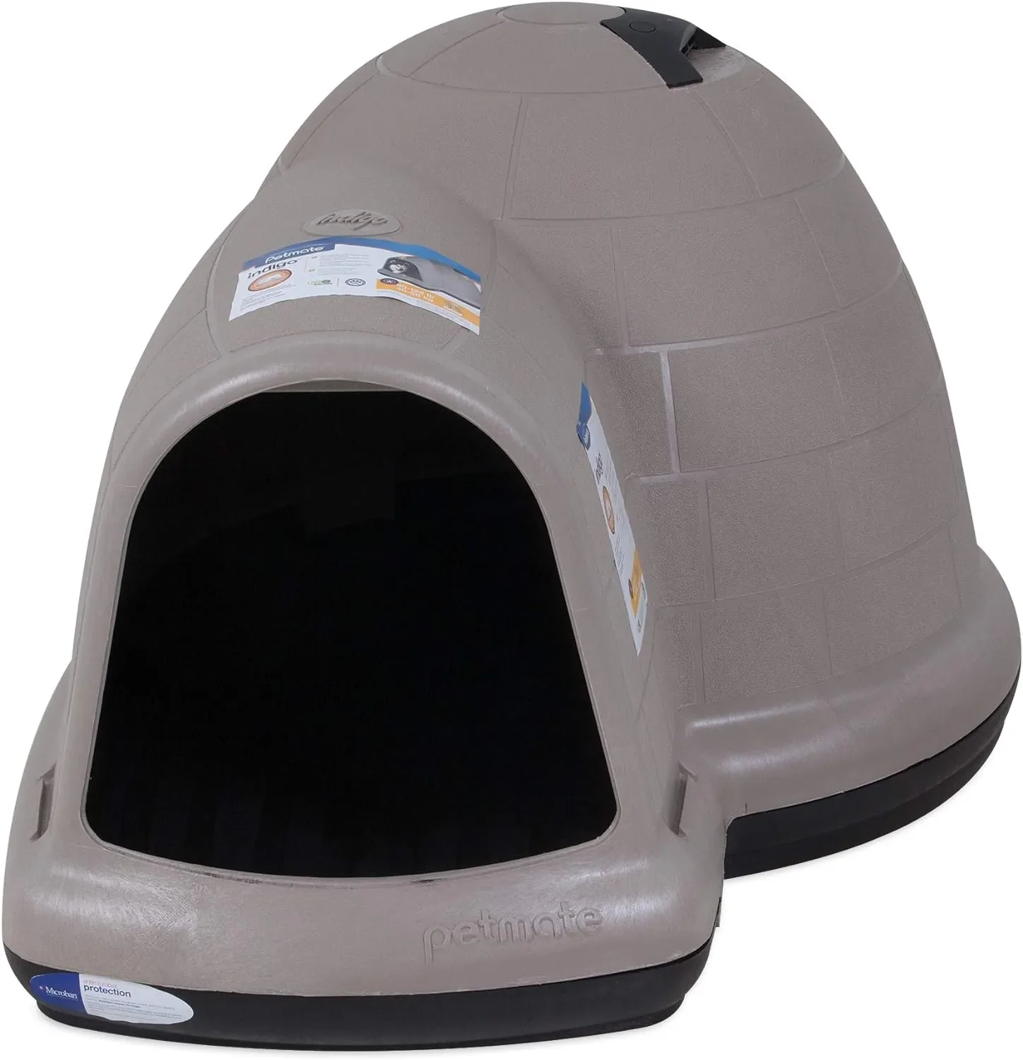 Petmate Indigo Dog House (Igloo Dog House. Made in USA with 90% Recycled Materials. All-Weather Protection Pet