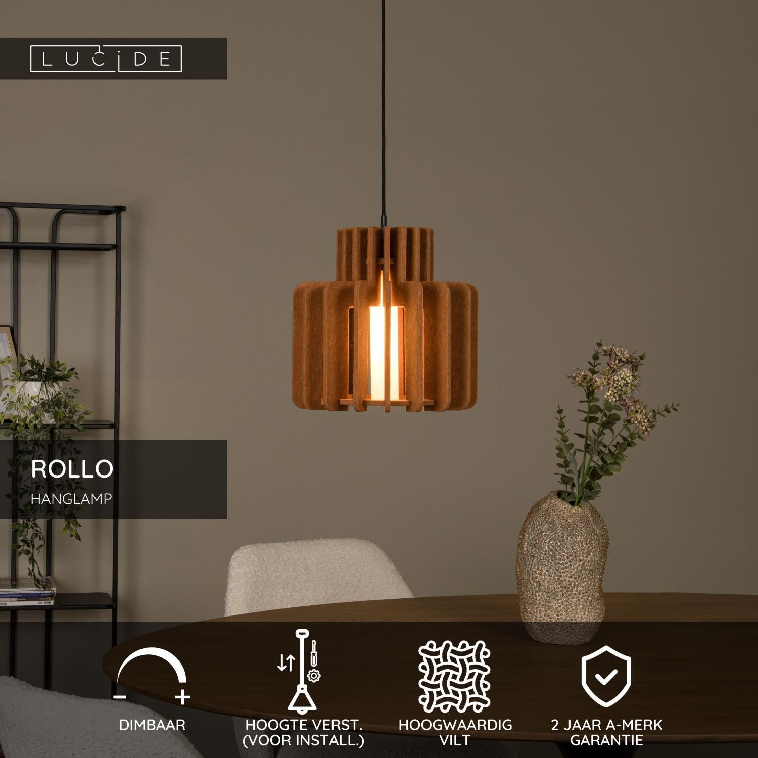 Lucide ROLLO Hanglamp - Terracotta