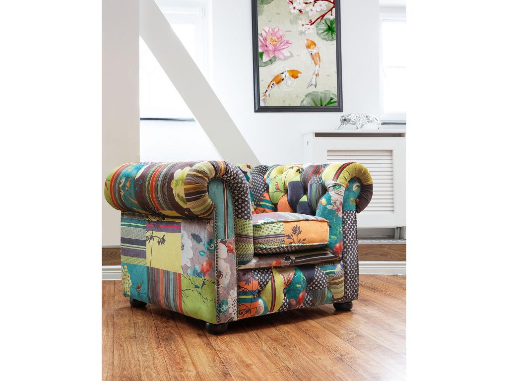 Sillón CHESTERFIELD Tela Verde claro
