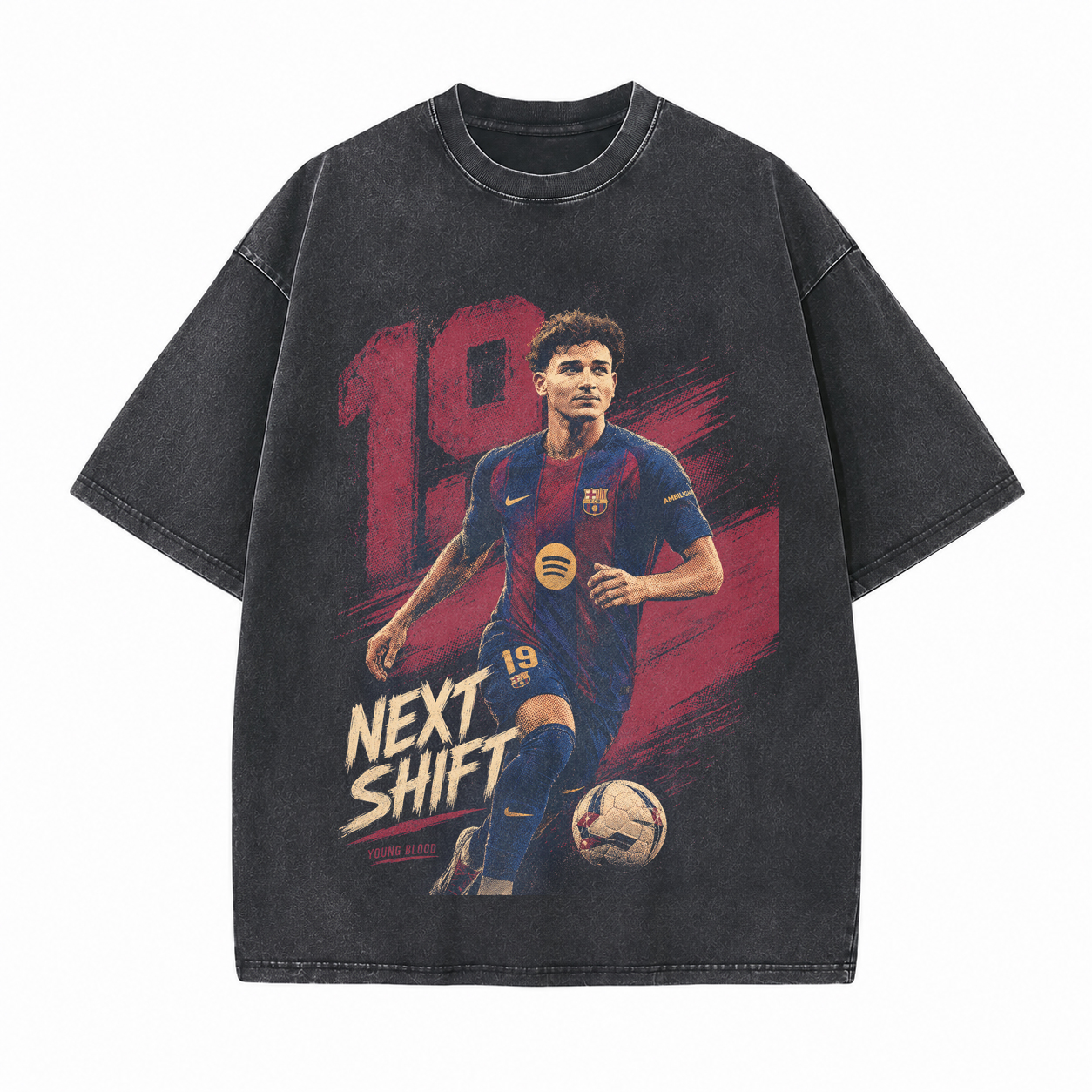 Next Shift Soccer Athlete Printed Unisex Washed T-Shirt