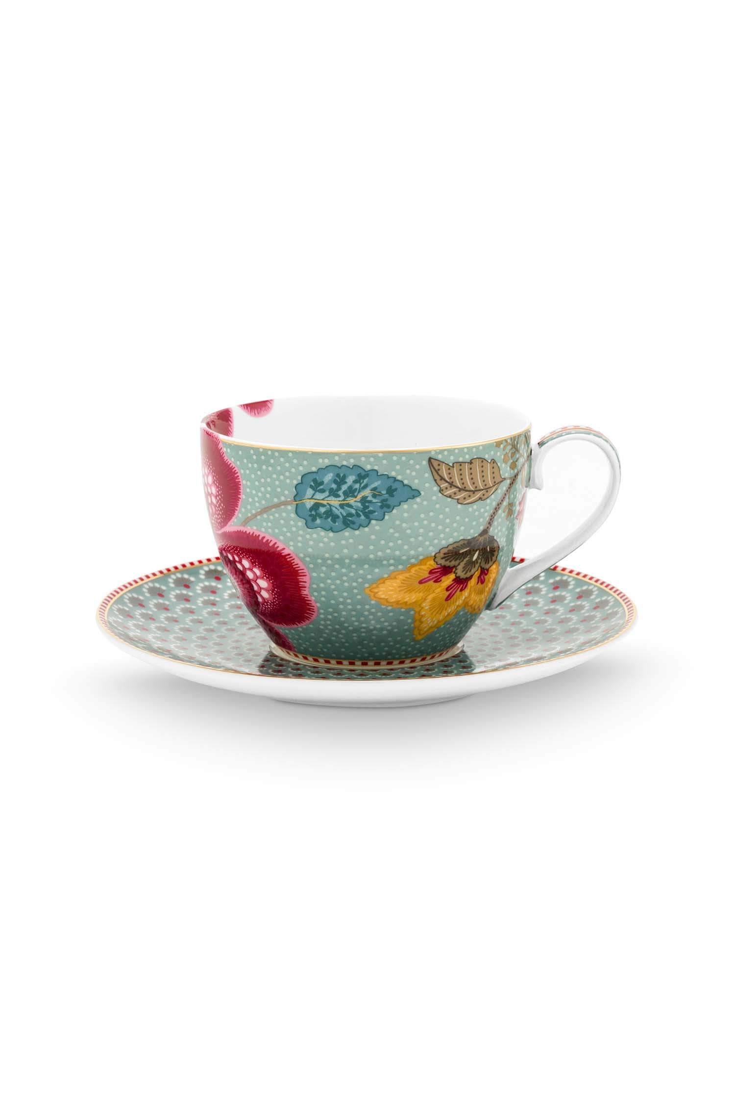 Cup and Saucer Blooming Tales Fantasy Blue 300ml