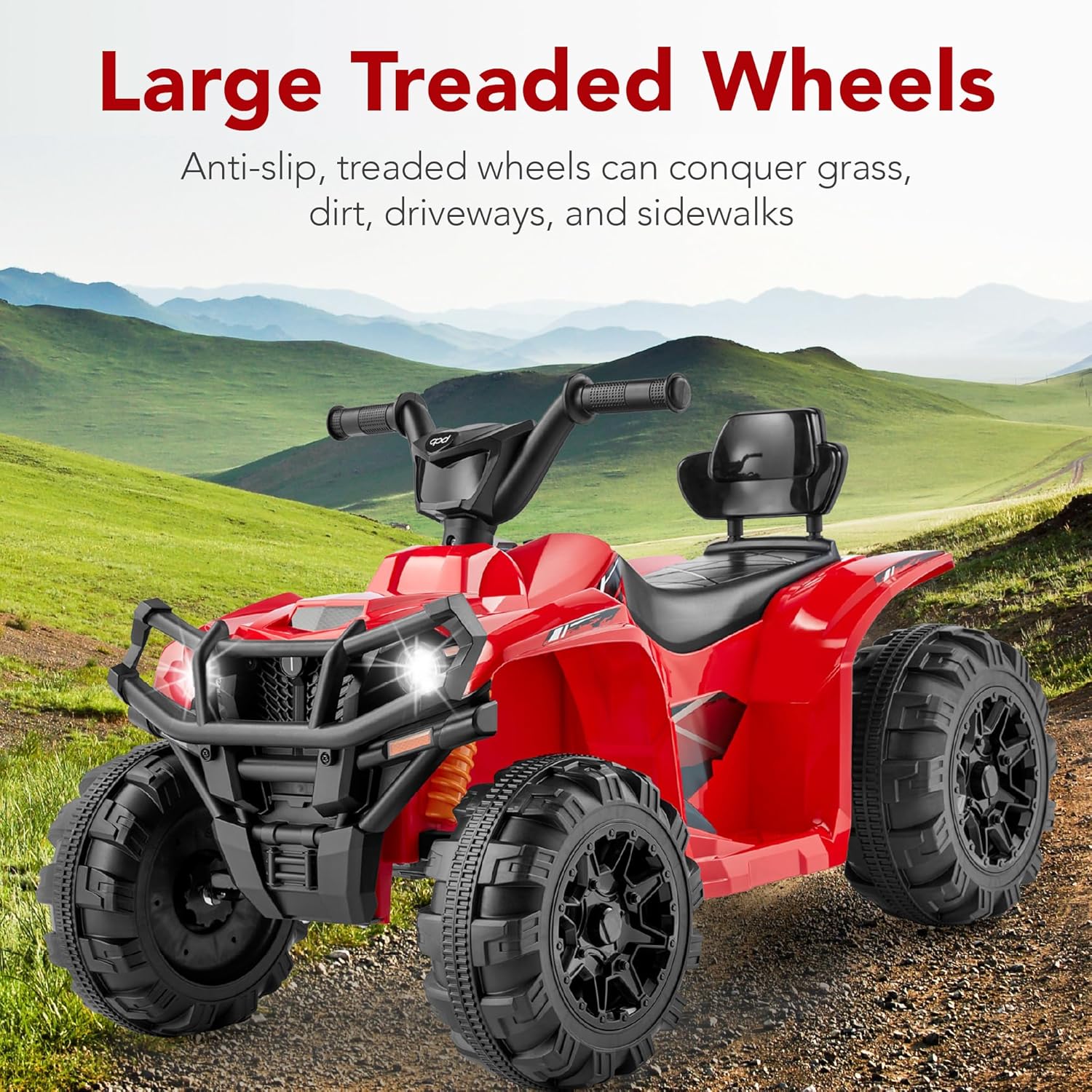 Best Choice Products 12V Kids Ride-On Electric ATV, 4-Wheeler Quad Car Toy w/Bluetooth Audio, 2.4mph Max Speed, Treaded Tires, LED Headlights, Radio