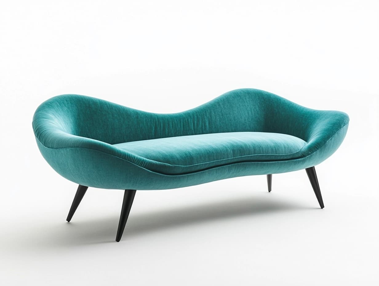 Sofá de diseño moderno en terciopelo verde