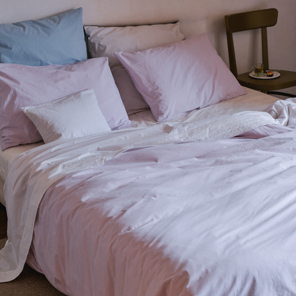 Housse de couette en percale de coton - Lavande