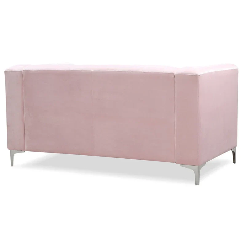 Velvet Button-Tufted Pompano Loveseat
