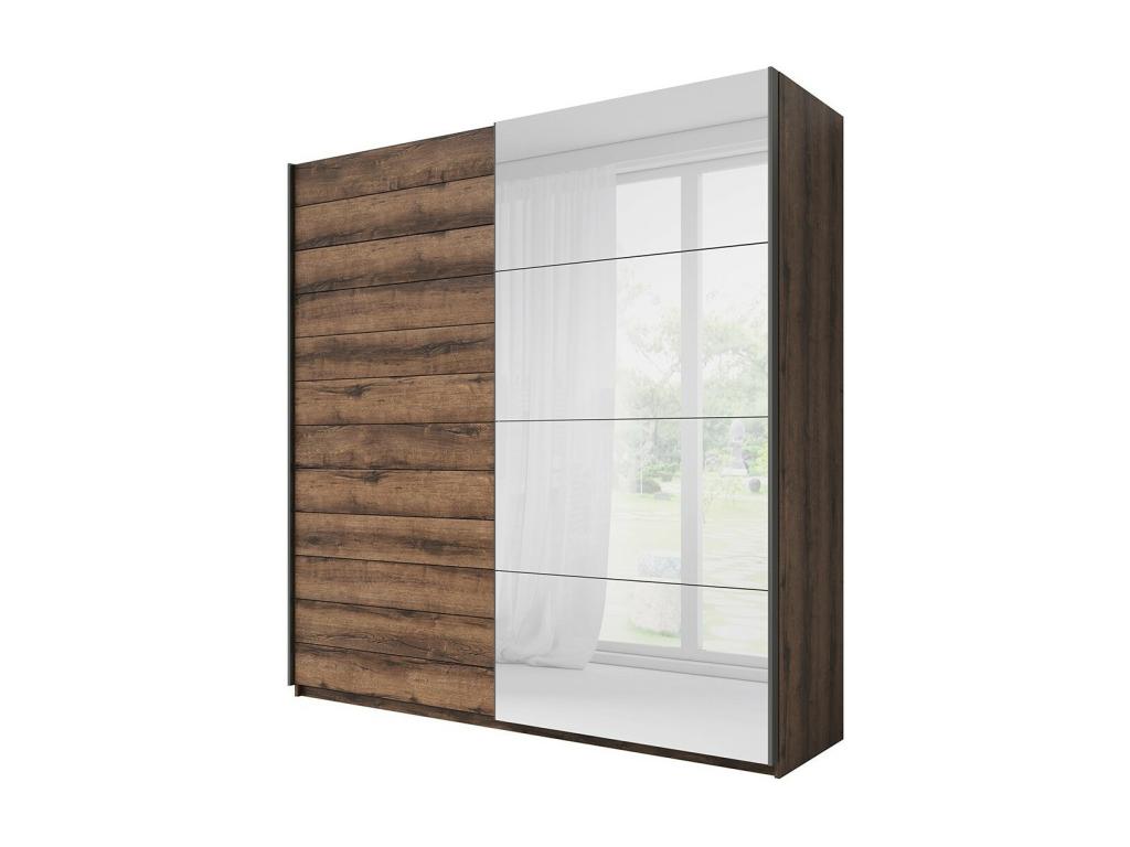 Armario de diseño de 2 puertas de 200 cm de color roble oscuro