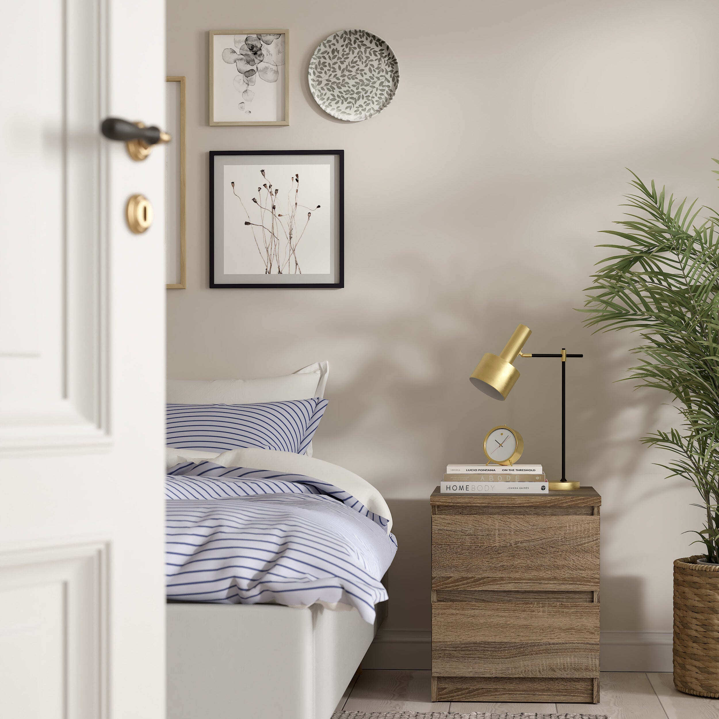 by fonQ basic Slide Nachtkastje - 2 lades - Donkerbruin