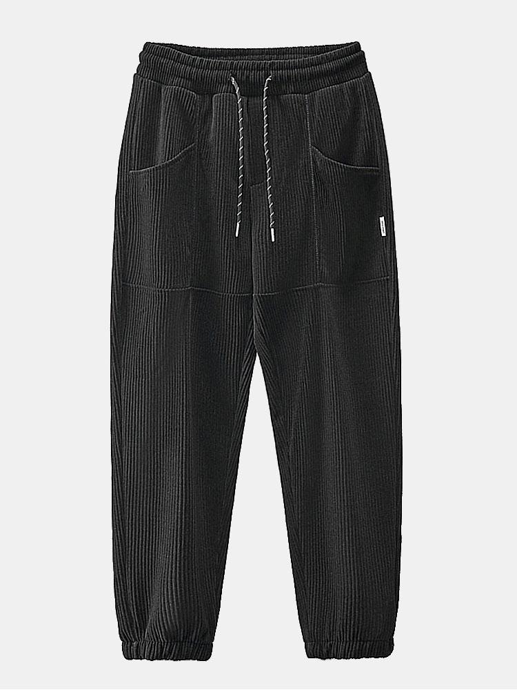 Drawstring Corduroy Jogger Pants