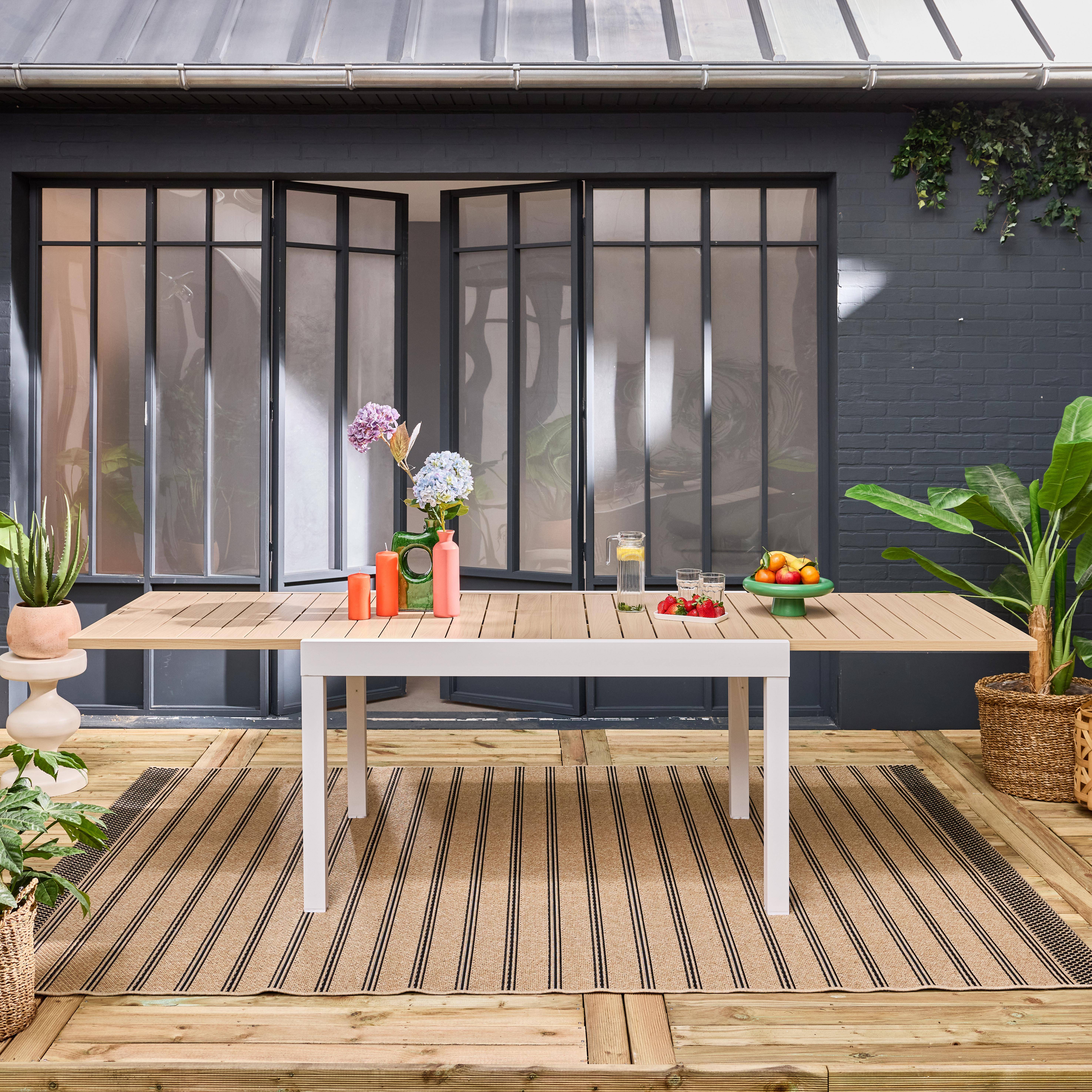 Elora - Mesa de jardín extensible de aluminio, 8 plazas