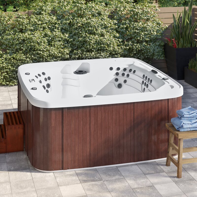WAYFAIR Lifesmart Spas 7 - Person 65 - Jet Square Hot Tub With Ozonator In Espresso
