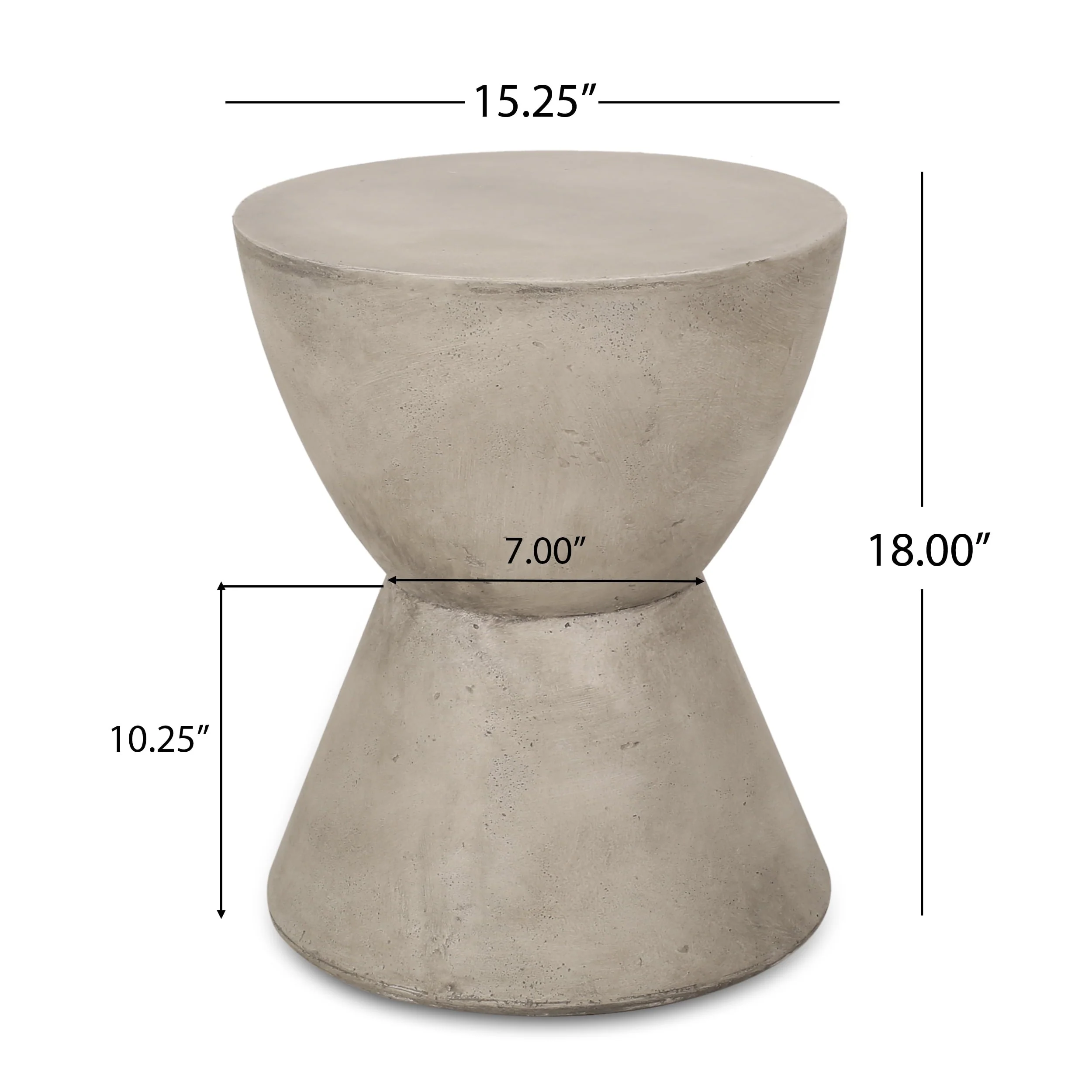 GDF Studio Attola Outdoor Lightweight Concrete Side Table, Light Gray - Image 4