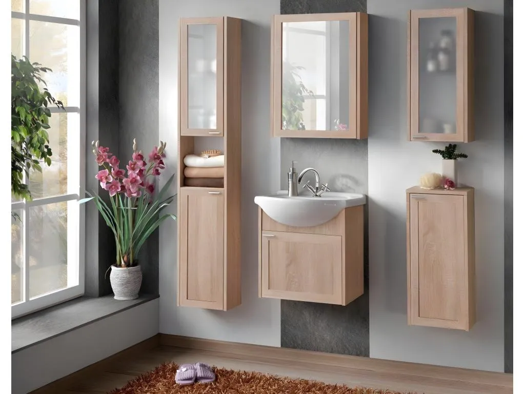 Armarios Con Espejo Luxmbls MC50 1D 50x14x66 Beige ITMX95742