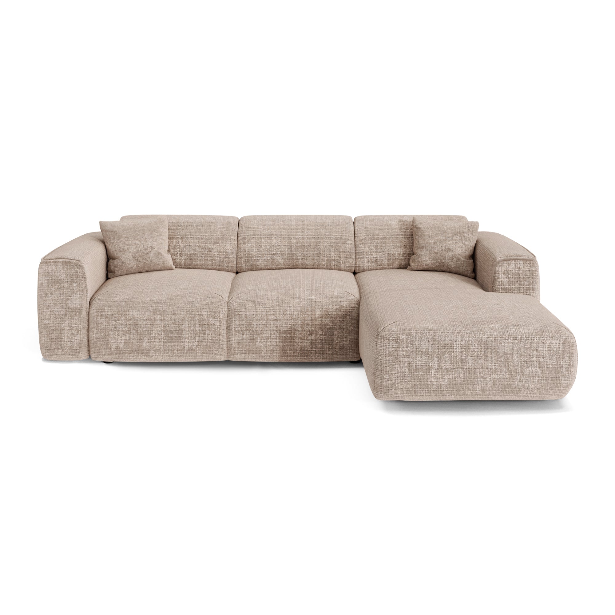 Hoekbanken YUMA 5 personen Fluweel met reliëf Beige